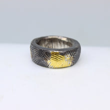 Load image into Gallery viewer, Silver &amp; Gold Textured Ring