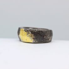 Load image into Gallery viewer, Silver &amp; Gold Textured Ring