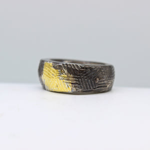Silver & Gold Textured Ring