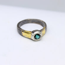 Load image into Gallery viewer, Emerald, Silver, &amp; Gold Ring
