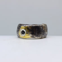 Load image into Gallery viewer, Black Spinel, Gold, &amp; Silver Ring