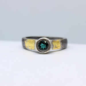 Emerald, Silver, & Gold Ring
