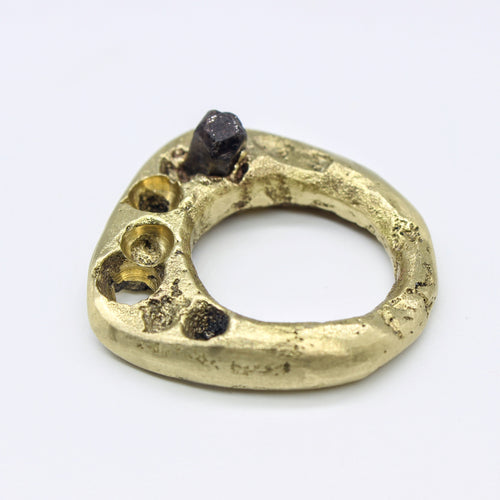 Brass & Ruby Crystal Ring