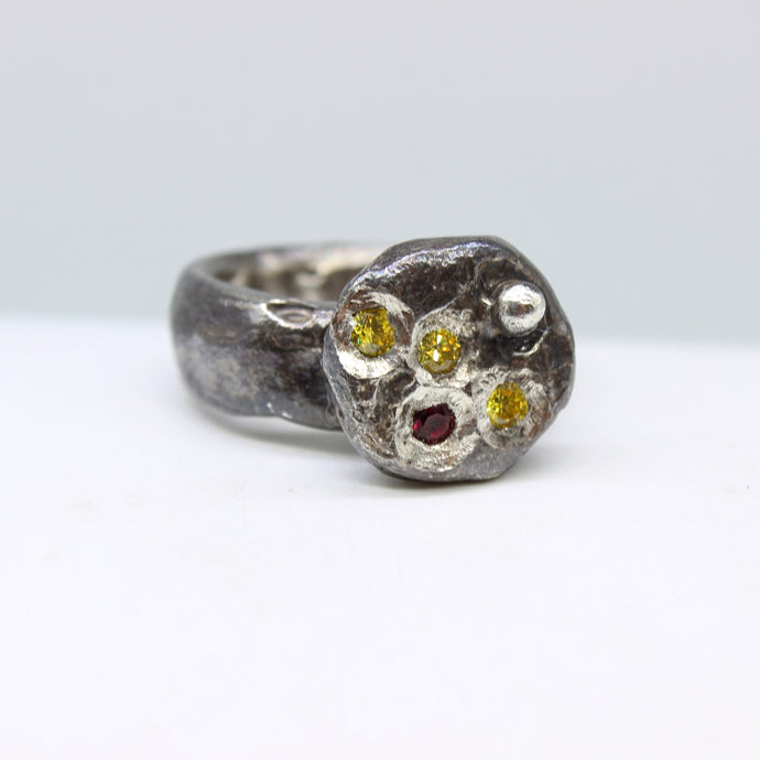 Citrine & Garnet Ring
