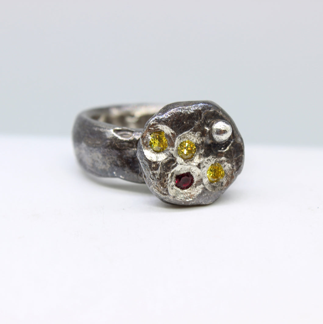 Citrine & Garnet Ring