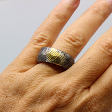 Load image into Gallery viewer, Silver &amp; Gold Textured Ring