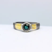 Load image into Gallery viewer, Emerald, Silver, &amp; Gold Ring