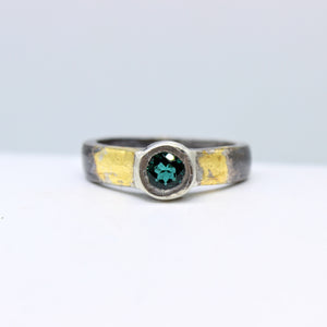 Emerald, Silver, & Gold Ring