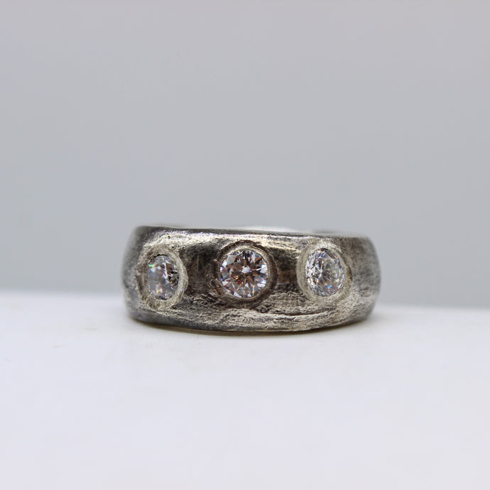 Triple Clear Quartz Ring