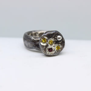 Citrine & Garnet Ring