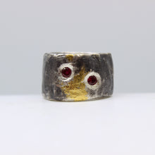 Load image into Gallery viewer, Garnet, Gold, &amp; Silver Ring