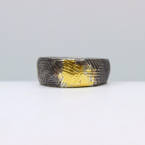 Silver & Gold Textured Ring