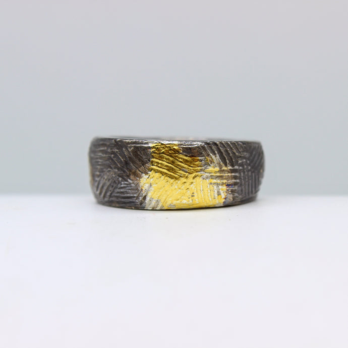 Silver & Gold Textured Ring