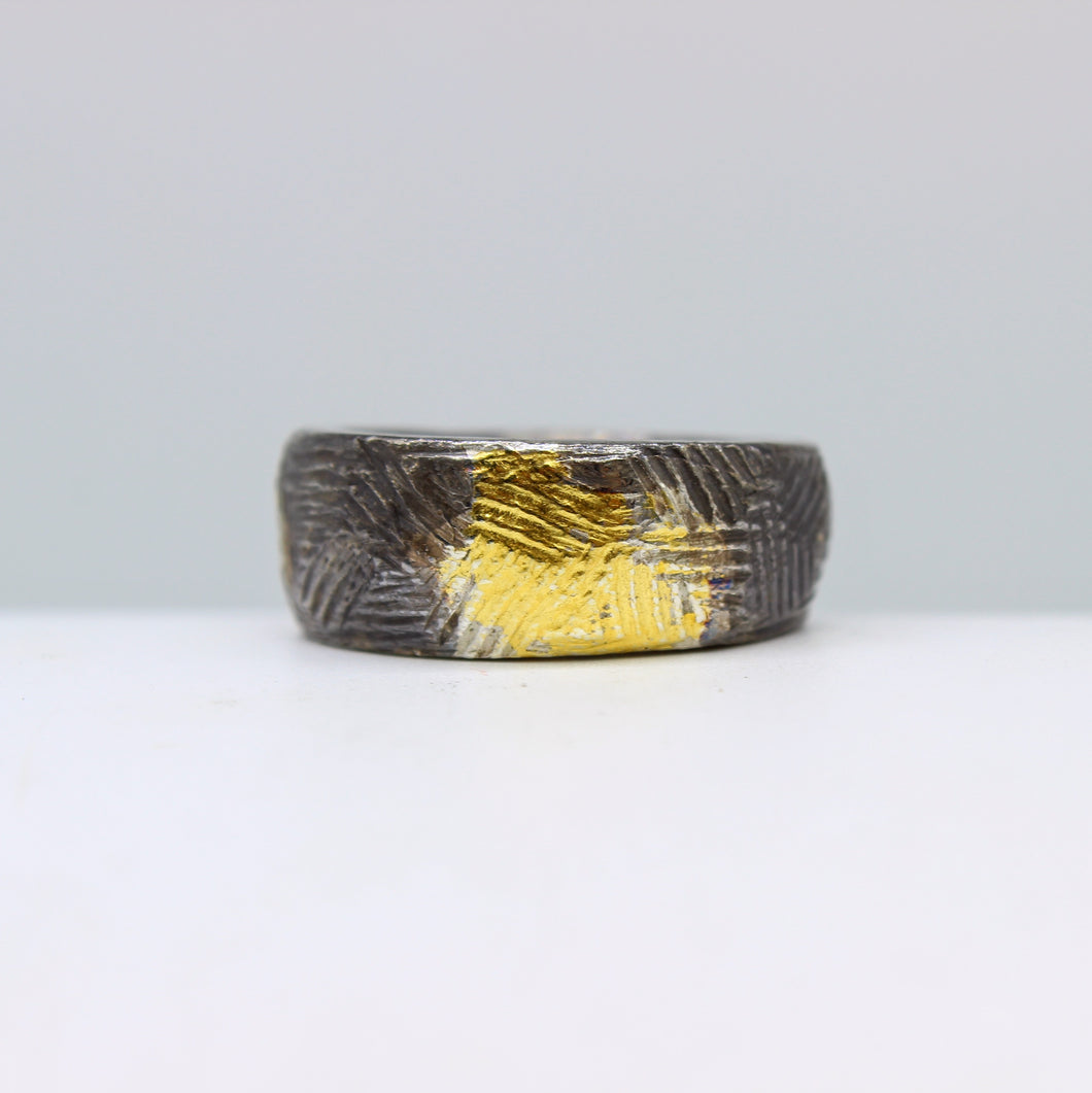 Silver & Gold Textured Ring
